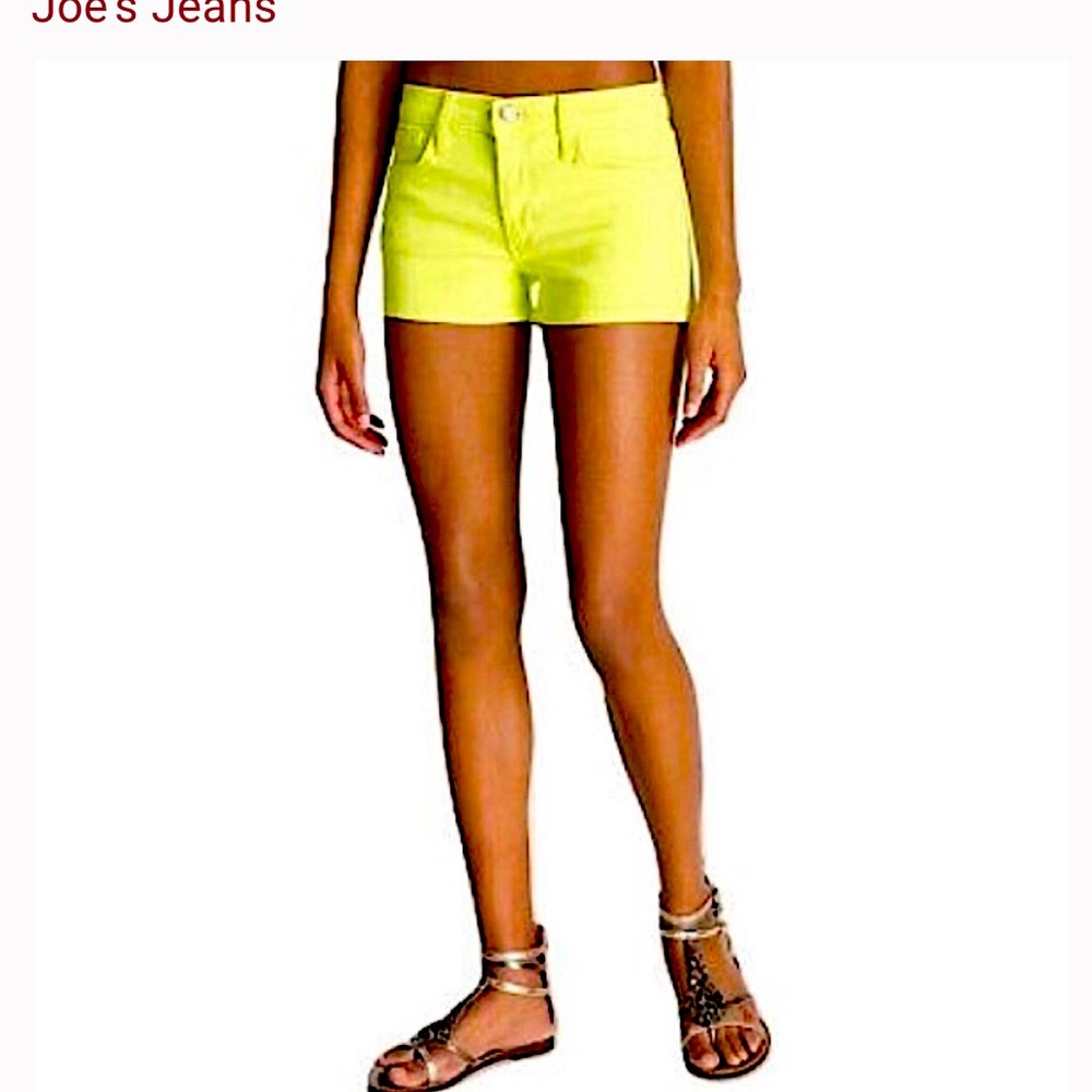 Joe’s Jeans Neon Yellow Distressed Micron Shorts 29